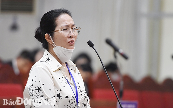 Bị cáo Trần Thị Thanh Vân tại phiên tòa xét xử