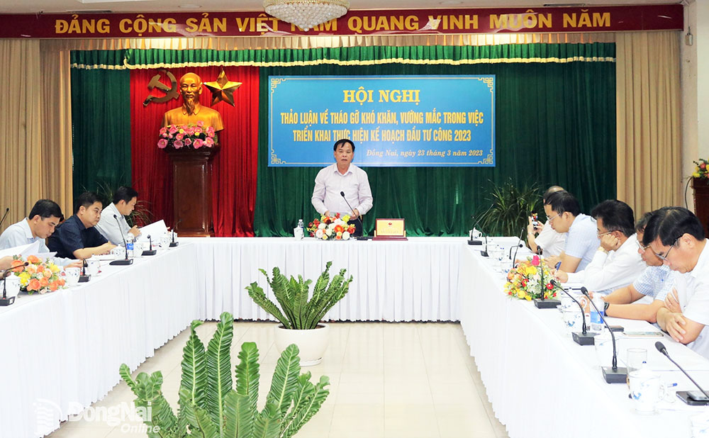 Phó chủ tịch UBND tỉnh Võ Tấn Đức phát biểu chỉ đạo tại hội nghị. Ảnh: V.Thế