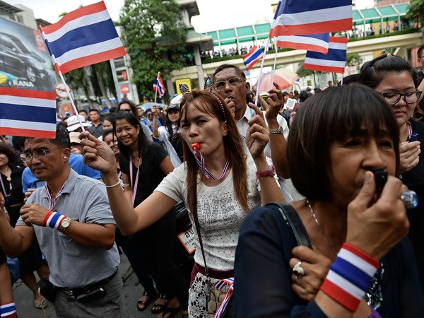 Biểu tình phản đối Chính phủ ở Bangkok. (Nguồn: AFP/TTXVN)