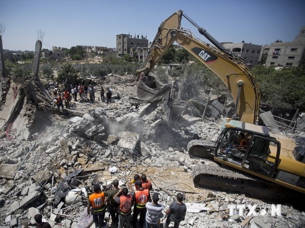Gaza hoang tàn sau những cuộc không kích. (Nguồn: AFP/TTXVN)