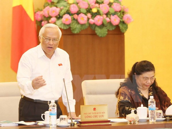 Phó Chủ tịch Quốc hội Uông Chu Lưu phát biểu ý kiến. (Ảnh: TTXVN)