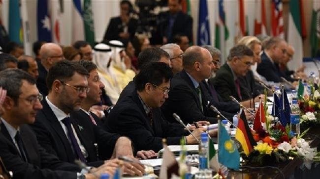 Các đại biểu nước ngoài tham dự hội nghị Kabul Process lần thứ 2 tại Phủ Tổng thống ở Kabul, Afghanistan, ngày 28-2-2018. (Ảnh: AFP)