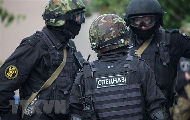 Lực lượng an ninh Nga trong cuộc vây bắt các đối tượng thánh chiến là thành viên tổ chức IS tại Moskva ngày 26-10. (Nguồn: TASS/TTXVN)