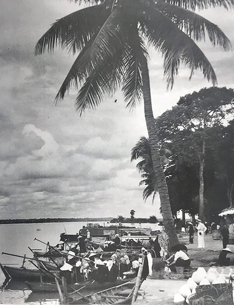 Cồn Gáo trên sông Đồng Nai chụp vào năm 1950-1952. Nguồn: decampe.net/Sách Hình ảnh tỉnh Biên Hòa xưa