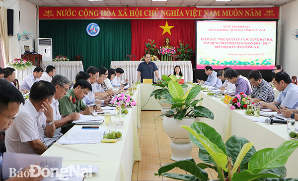 Phó bí thư Tỉnh ủy, Trưởng đoàn đại biểu Quốc hội tỉnh Quản Minh Cường phát biểu kết luận buổi giám sát