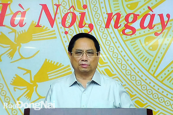 Thủ tướng Chính phủ Phạm Minh Chính phát biểu chỉ đạo tại Hội nghị trực tuyến