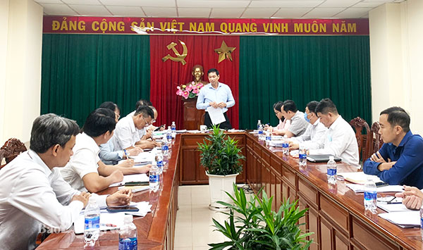 Phó chủ tịch UBND tỉnh Võ Văn Phi chủ trì cuộc họp. Ảnh: B.Nguyên
