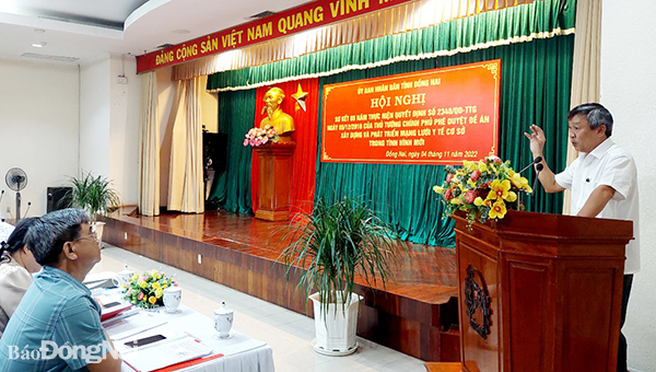  Phó bí thư thường trực Tỉnh ủy Hồ Thanh Sơn phát biểu tại hội nghị