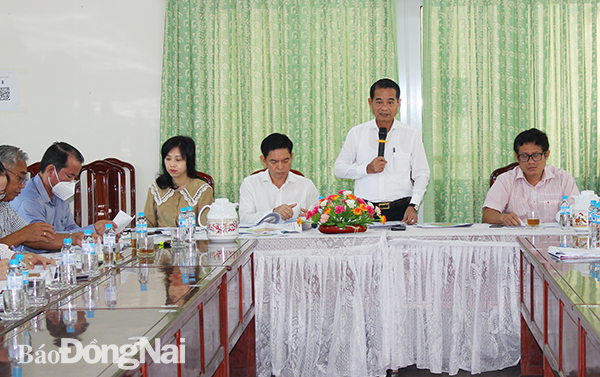 Chủ tịch HĐND tỉnh Thái Bảo phát biểu tại buổi làm việc