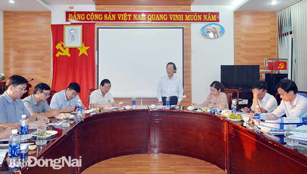 Bí thư Đảng ủy Khối các cơ quan tỉnh Bùi Quang Huy kết luận buổi làm việc
