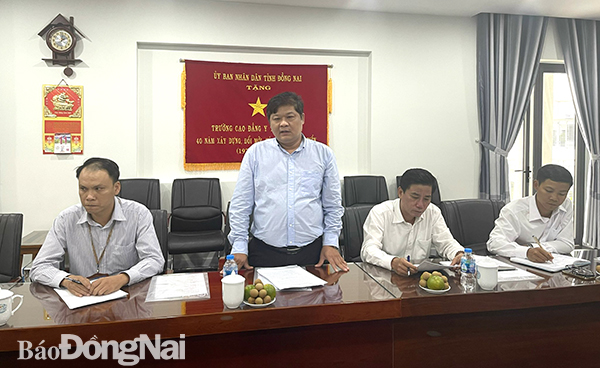 Phó bí thư Đảng ủy Khối các cơ quan tỉnh Lê Triết Như Vũ kết luận tại buổi làm việc.